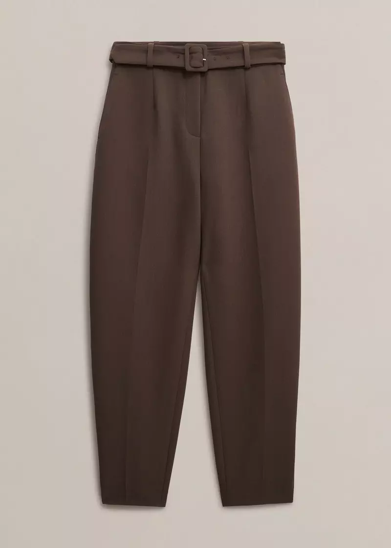 Trina Barrel Trousers, Deep Brown, hi-res