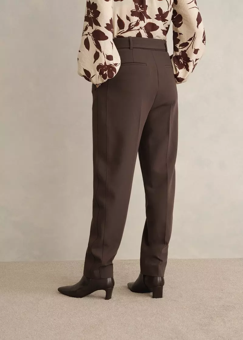 Trina Barrel Trousers, Deep Brown, hi-res