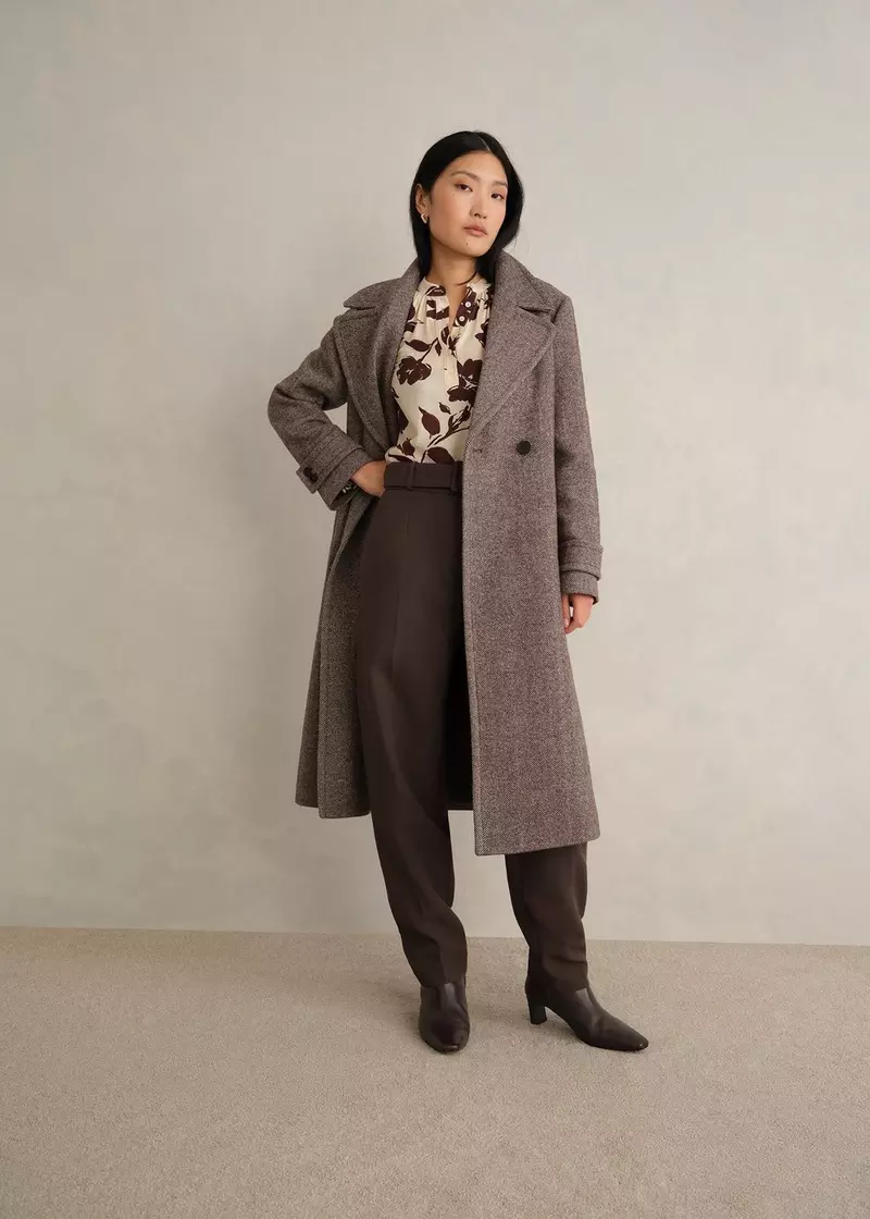 Trina Barrel Trousers, Deep Brown, hi-res