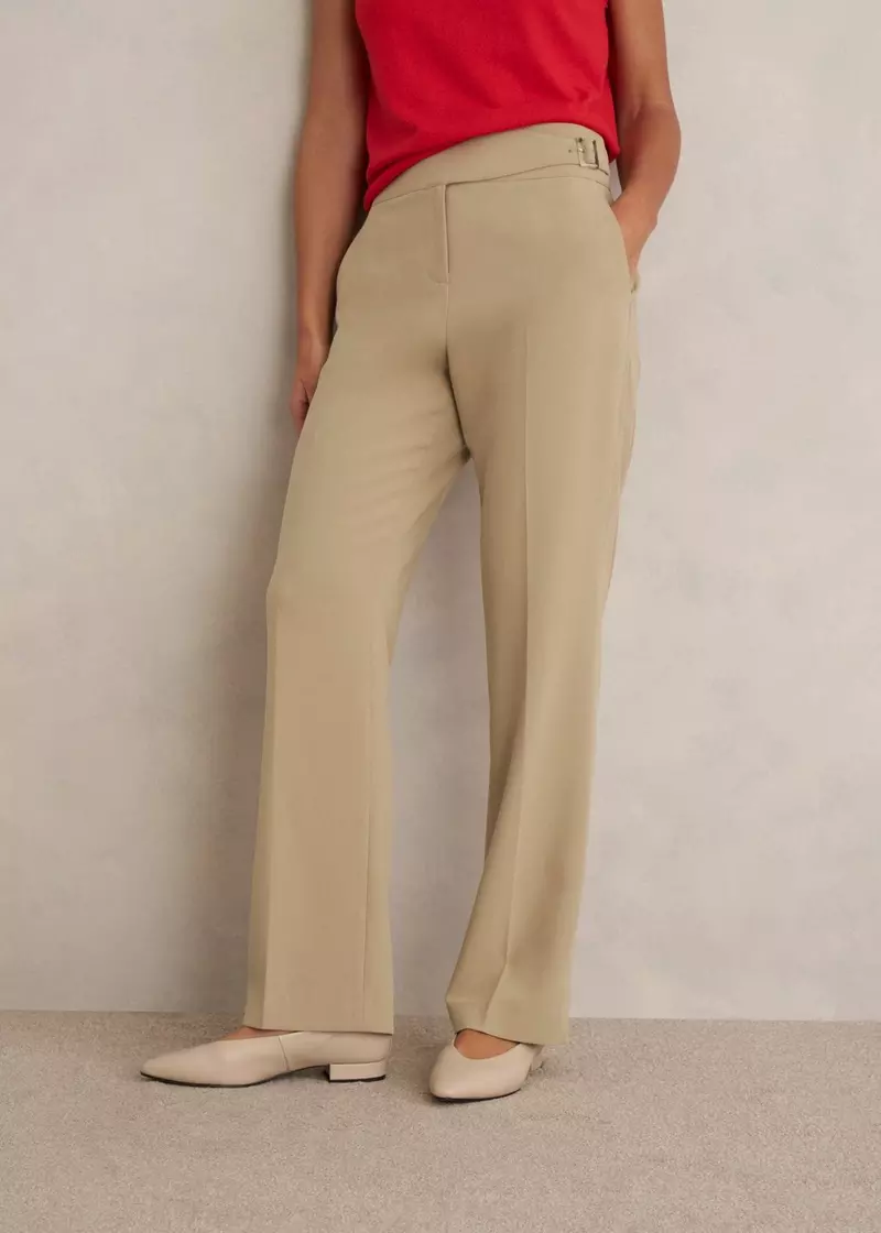 Leila Straight Leg Trousers, Fawn Beige, hi-res