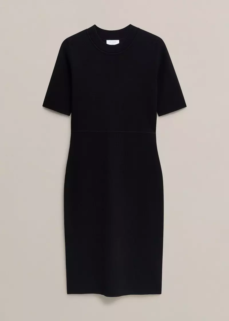 Bridget Knitted Dress, Black, hi-res