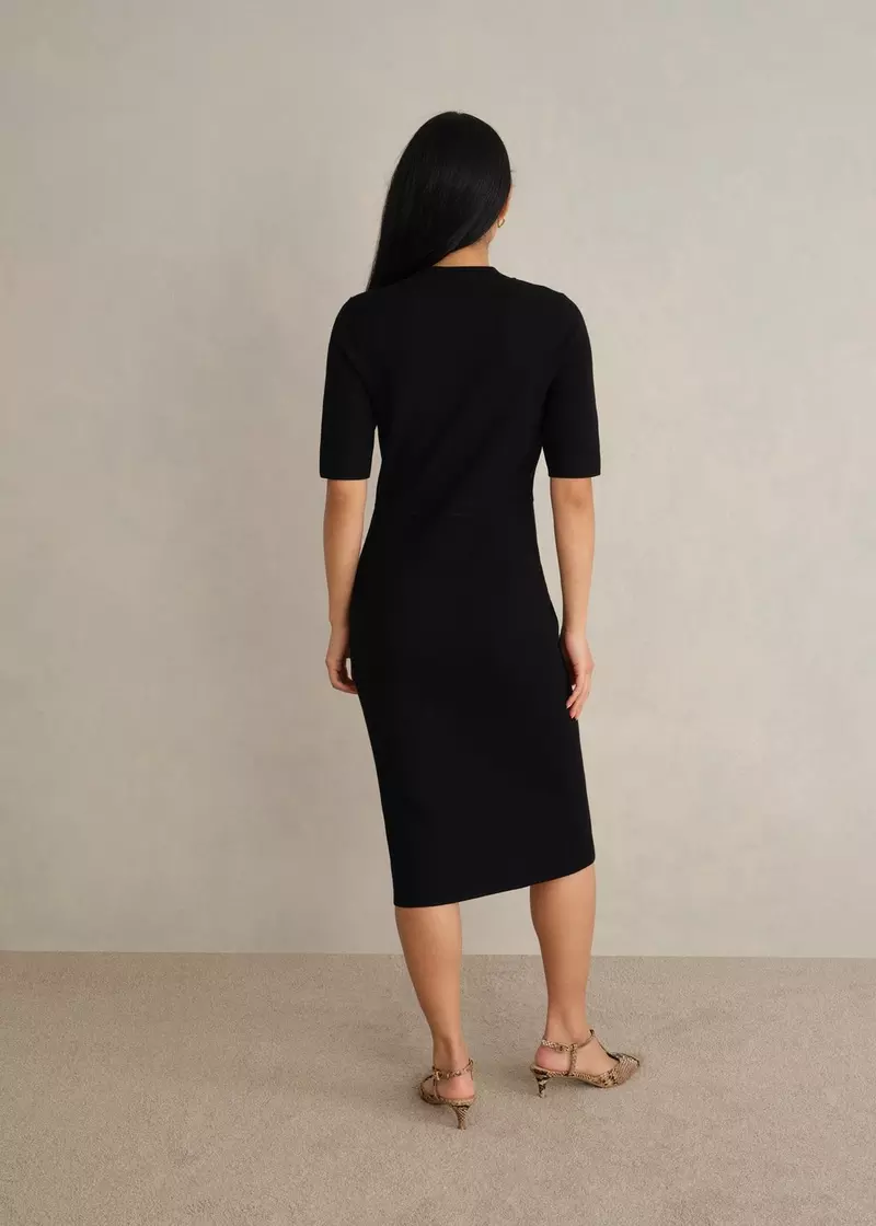 Bridget Knitted Dress, Black, hi-res