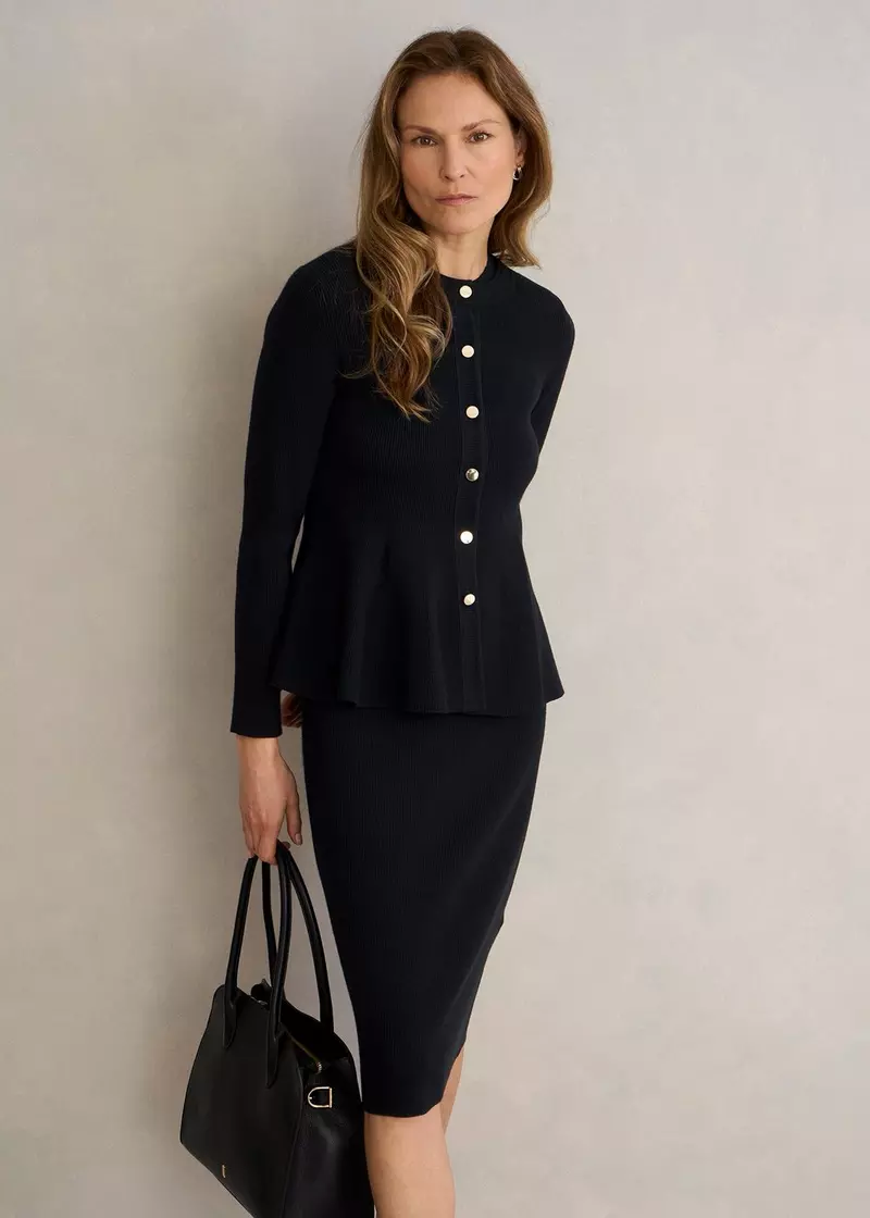 Bridget Knitted Dress, Black, hi-res