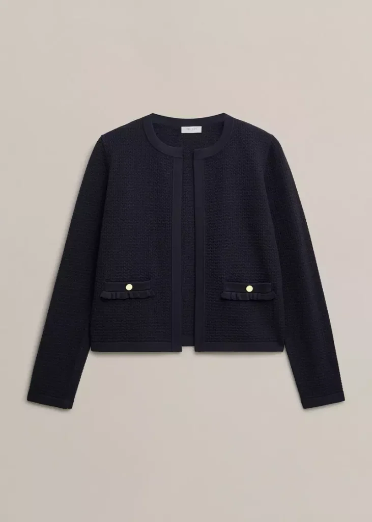 Petra Knitted Jacket, Hobbs Navy, hi-res