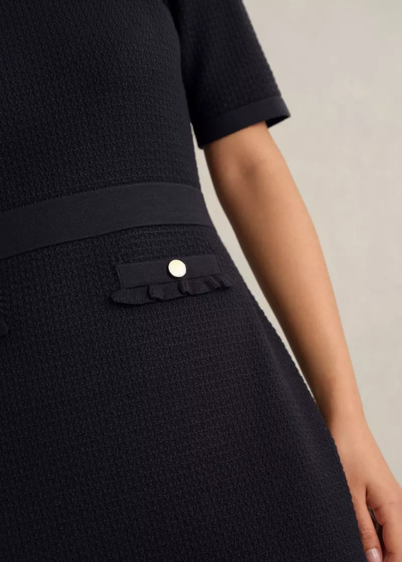 Petra Knitted Dress, Hobbs Navy, hi-res