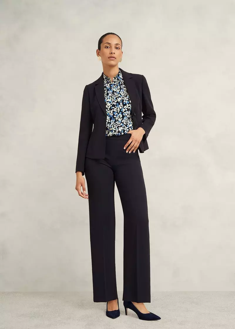 Mel Wide Trousers, Navy, hi-res