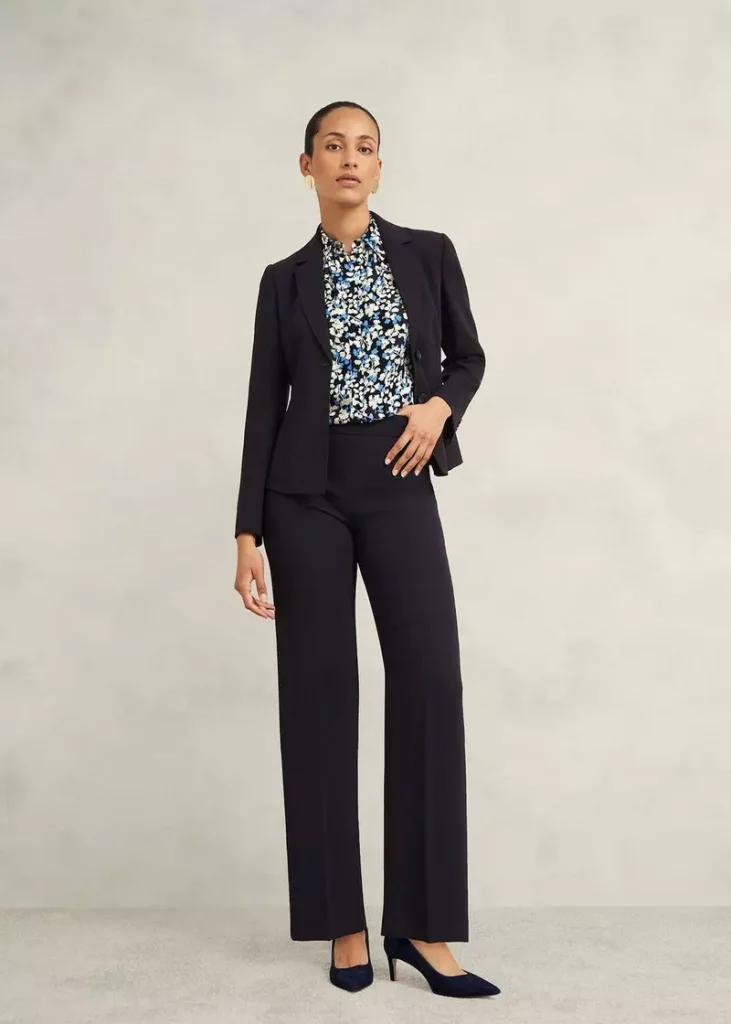 Mel Wide Trousers, Navy, hi-res