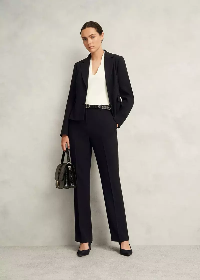 Petite Rae Straight Trousers, Black, hi-res