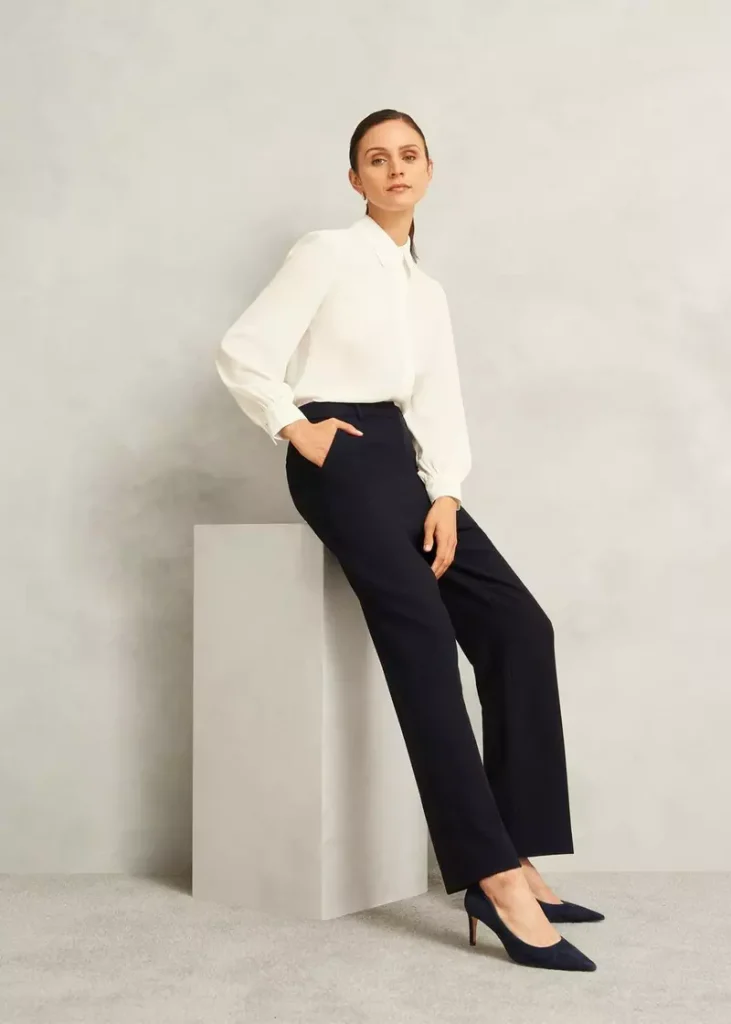 Ivy Straight Trousers, Navy, hi-res