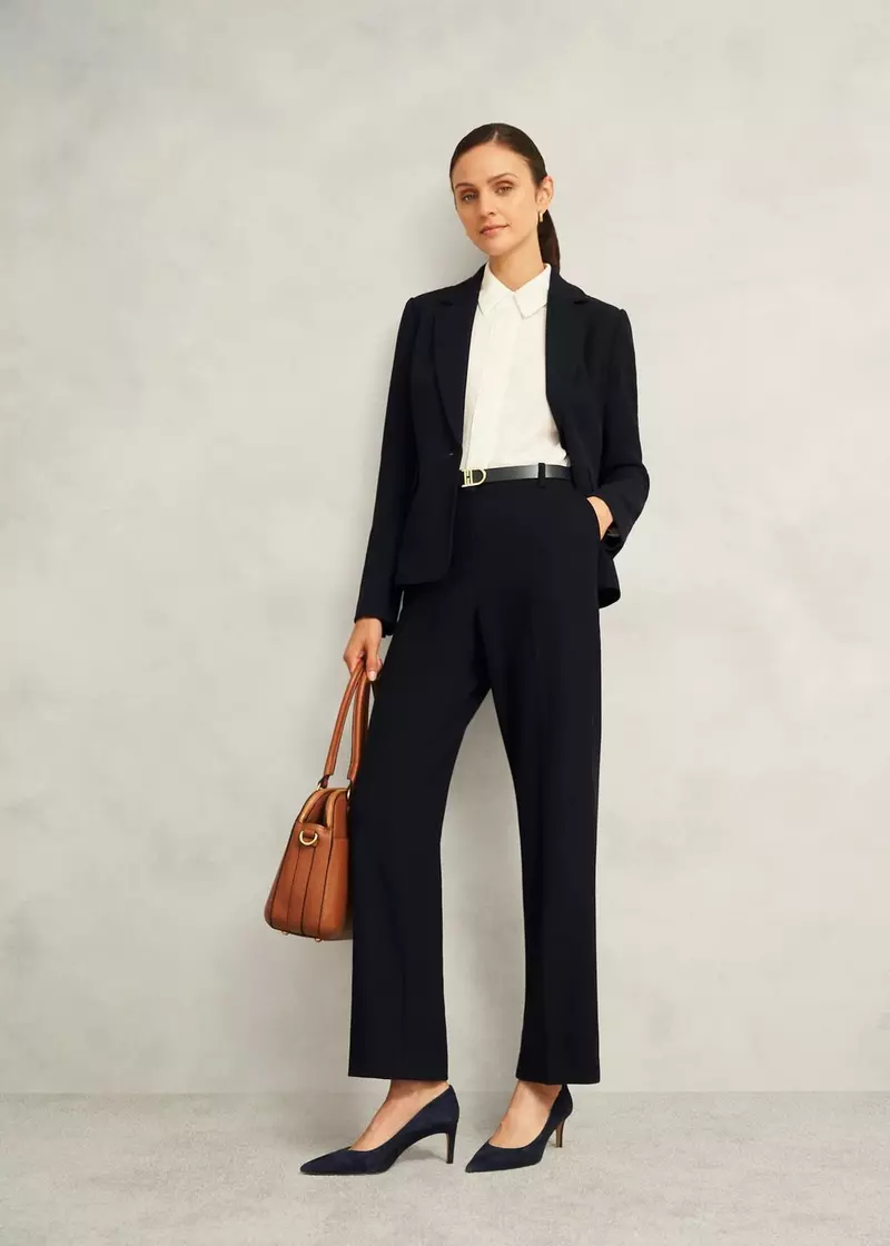 Ivy Straight Trousers, Navy, hi-res