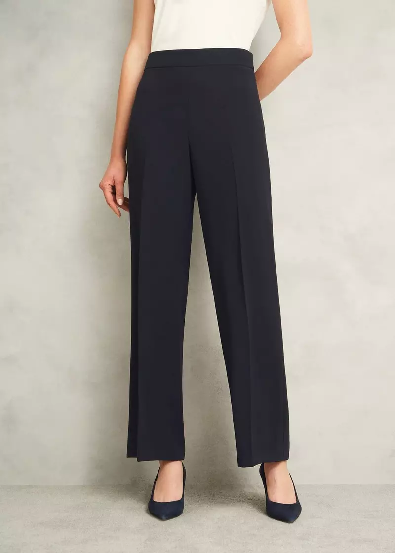 Petite Mel Wide Trousers, Navy, hi-res