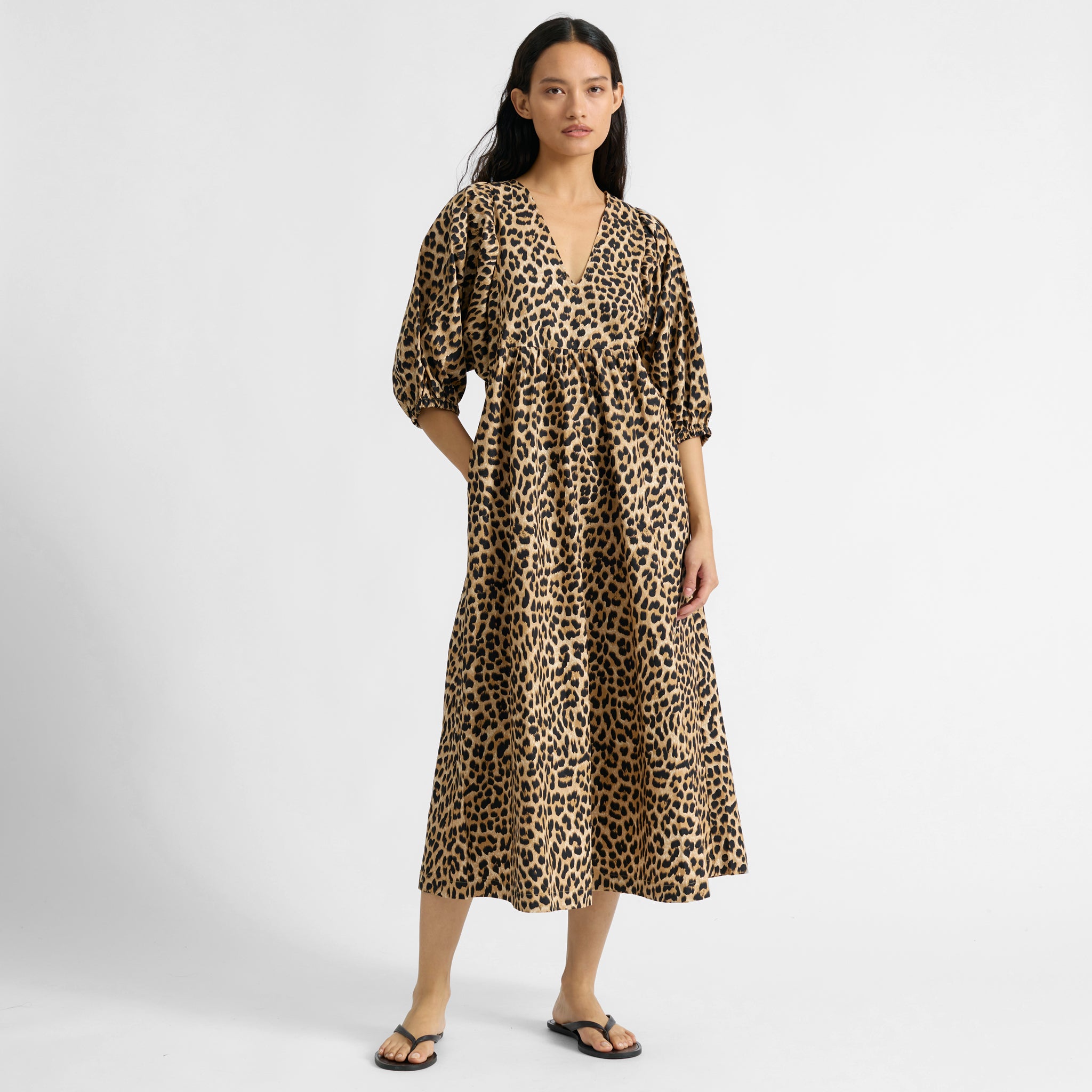 Animal Iconic V Neck Cotton Midi Dress - Image 6