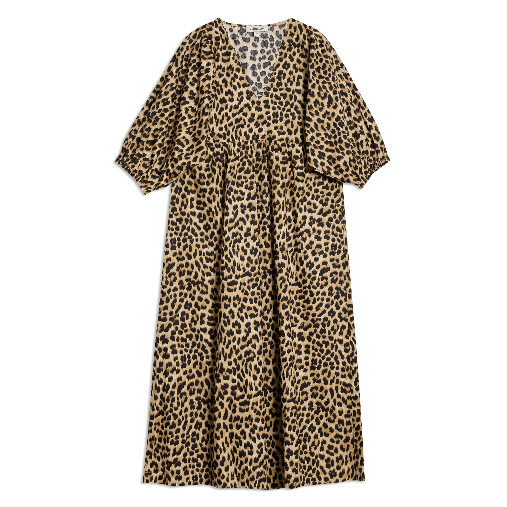 Animal Iconic V Neck Cotton Midi Dress