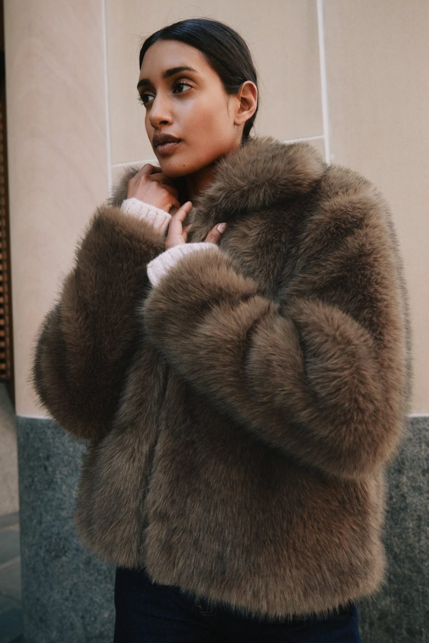 Brown Faux Fur Jacket