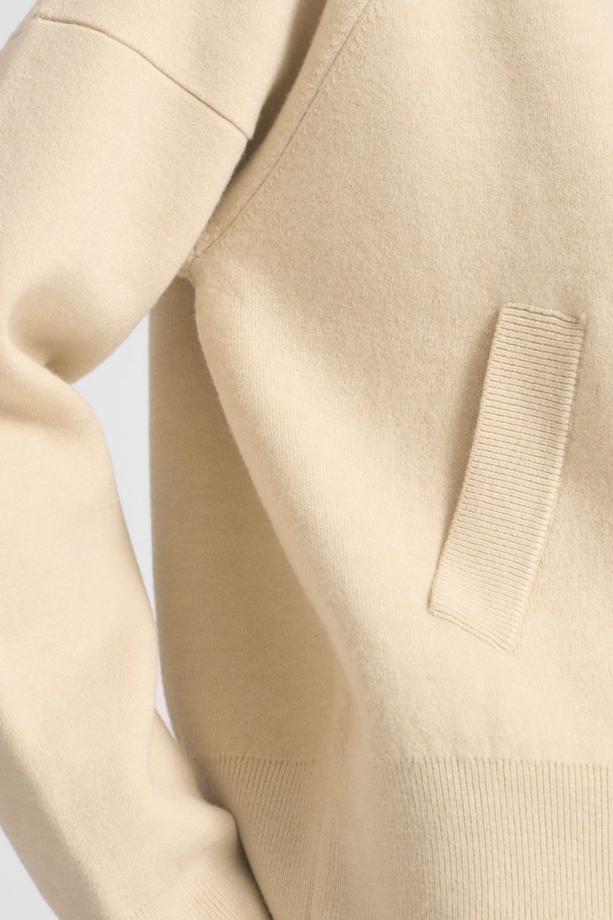 Cream Knitted Bomber