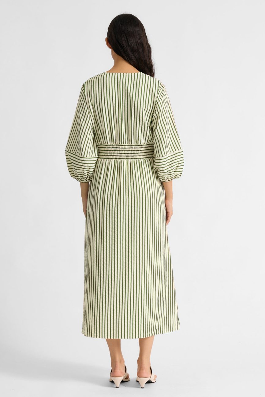 Green Stripe Shirtdress
