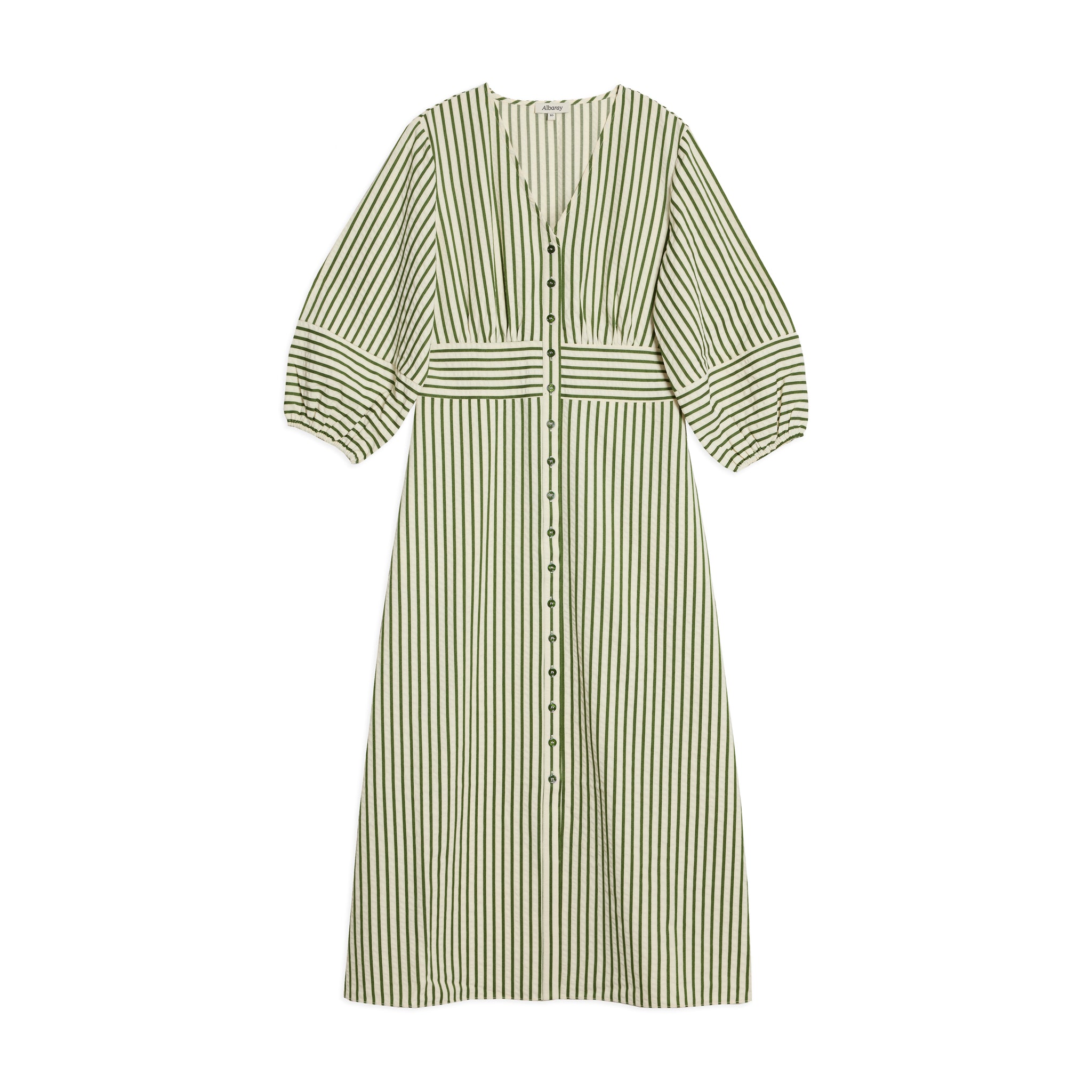 Green Stripe Shirtdress
